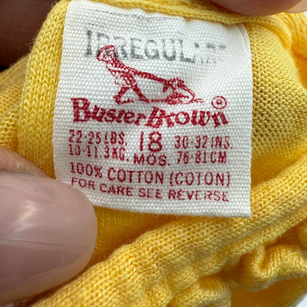 Buster Brown Yellow Cotton Ruffle Collar Snap Back Top Size 18mo *READ DESC. - Picture 5 of 6